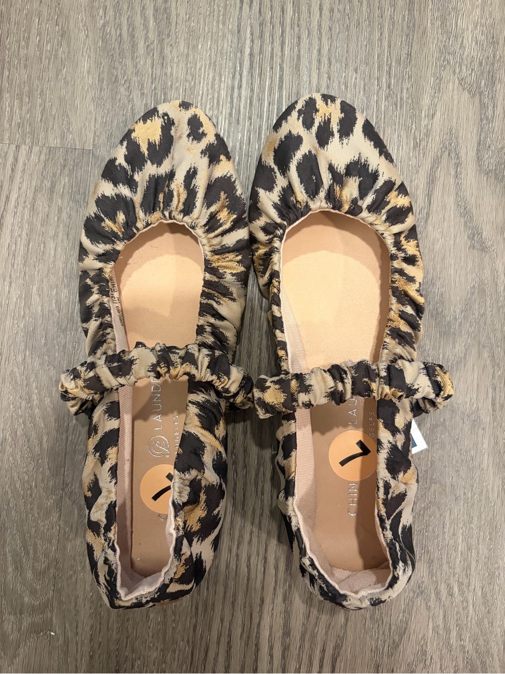 Chinese Laundry Leopard-Print Ballet Flats in Tan and Black